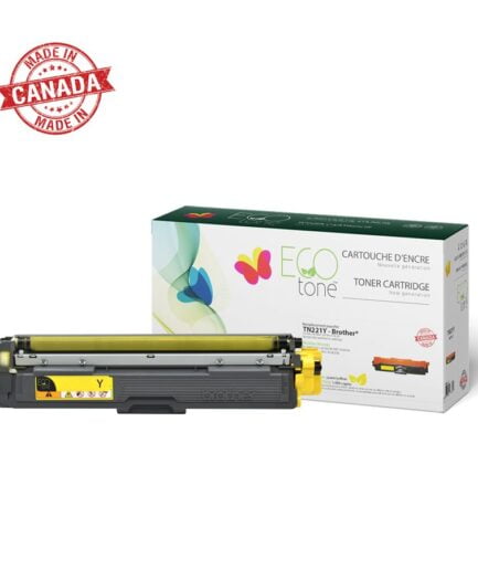 Brother TN221Y Yellow Remanufactured EcoTone 1.4K Brother Colour Laser Toner Canada