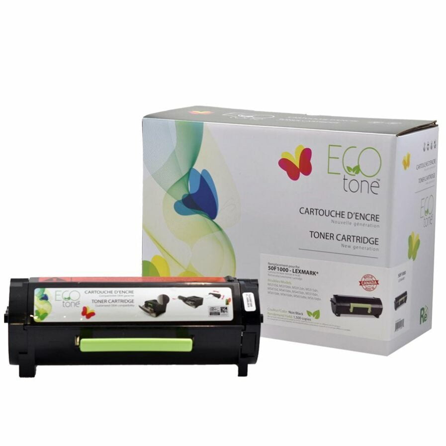 EcoTone Remanufactured Toner Cartridge for Lexmark 50F1000 / 501 – Black Lexmark Laser Toner Canada