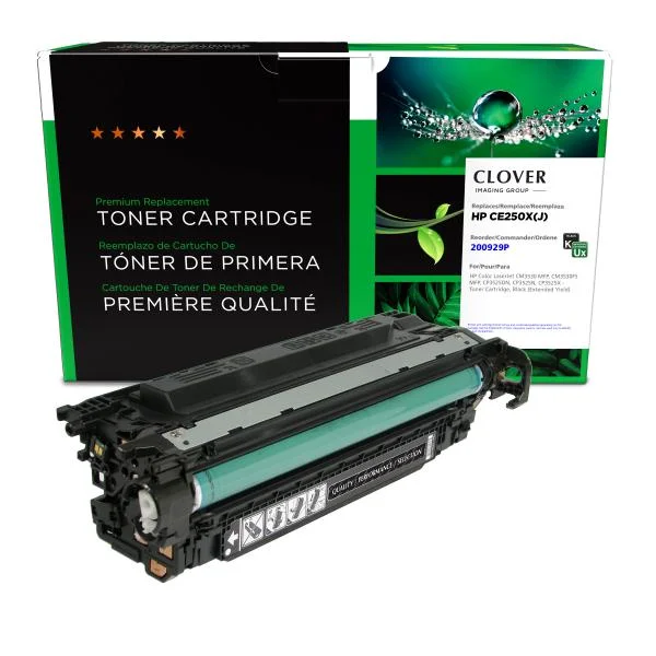 CIG Remanufactured Extended Yield Black Toner Cartridge for HP CE250X (HP 504X) HP Colour Laser Toner Extended Yield Canada
