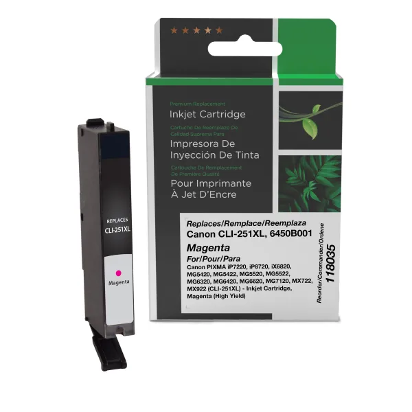 CIG Reman High Yield Magenta Ink Cartridge for Canon CLI-251XL (6450B001) Canada CIG Reman High Yield Magenta Ink Cartridge for Canon CLI-251XL (6450B001) Canon Canada