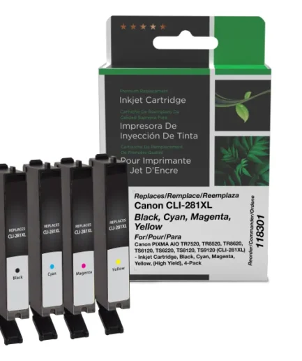 CIG Reman High Yield Black, Cyan, Magenta, Yellow Ink Cartridges for Canon CLI-281XL 4-Pack Canon Canada