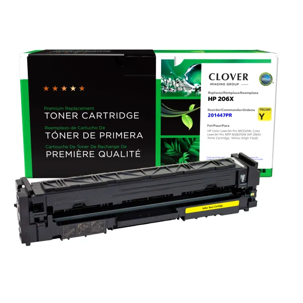 CIG Reman High Yield Yellow Toner Cartridge (Reused OEM Chip) for HP 206X (W2112X) Canada CIG Reman High Yield Yellow Toner Cartridge (Reused OEM Chip) for HP 206X (W2112X) HP Canada