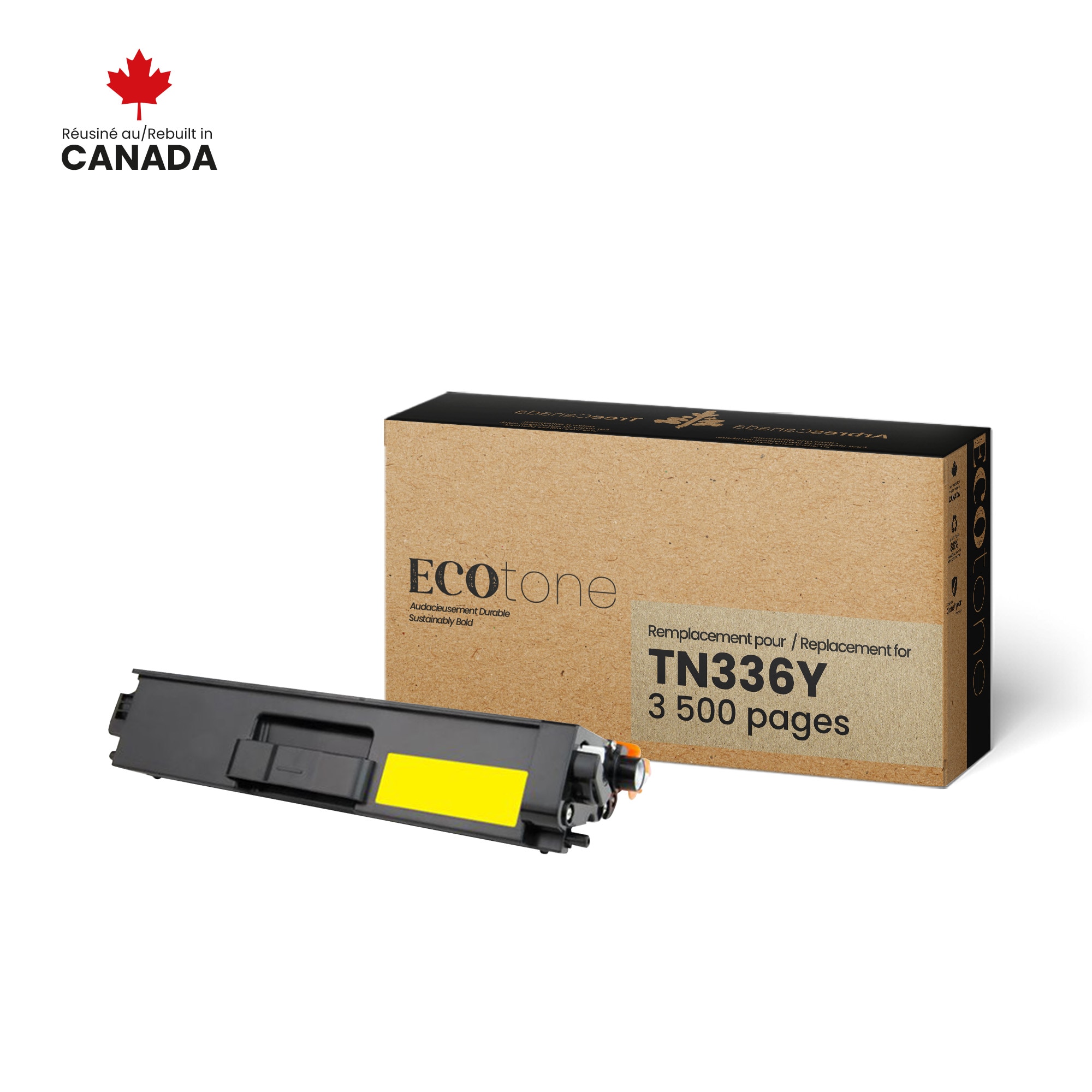 Brother TN336Y Reman Ecotone Yellow 3.5K Canada Brother TN336Y Reman Ecotone Yellow 3.5K Brother Canada