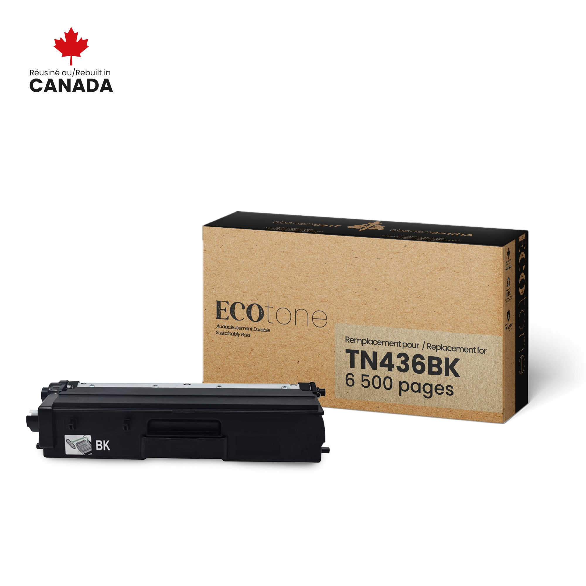 Brother TN436BK Reman Ecotone Black 6.5K Brother Canada