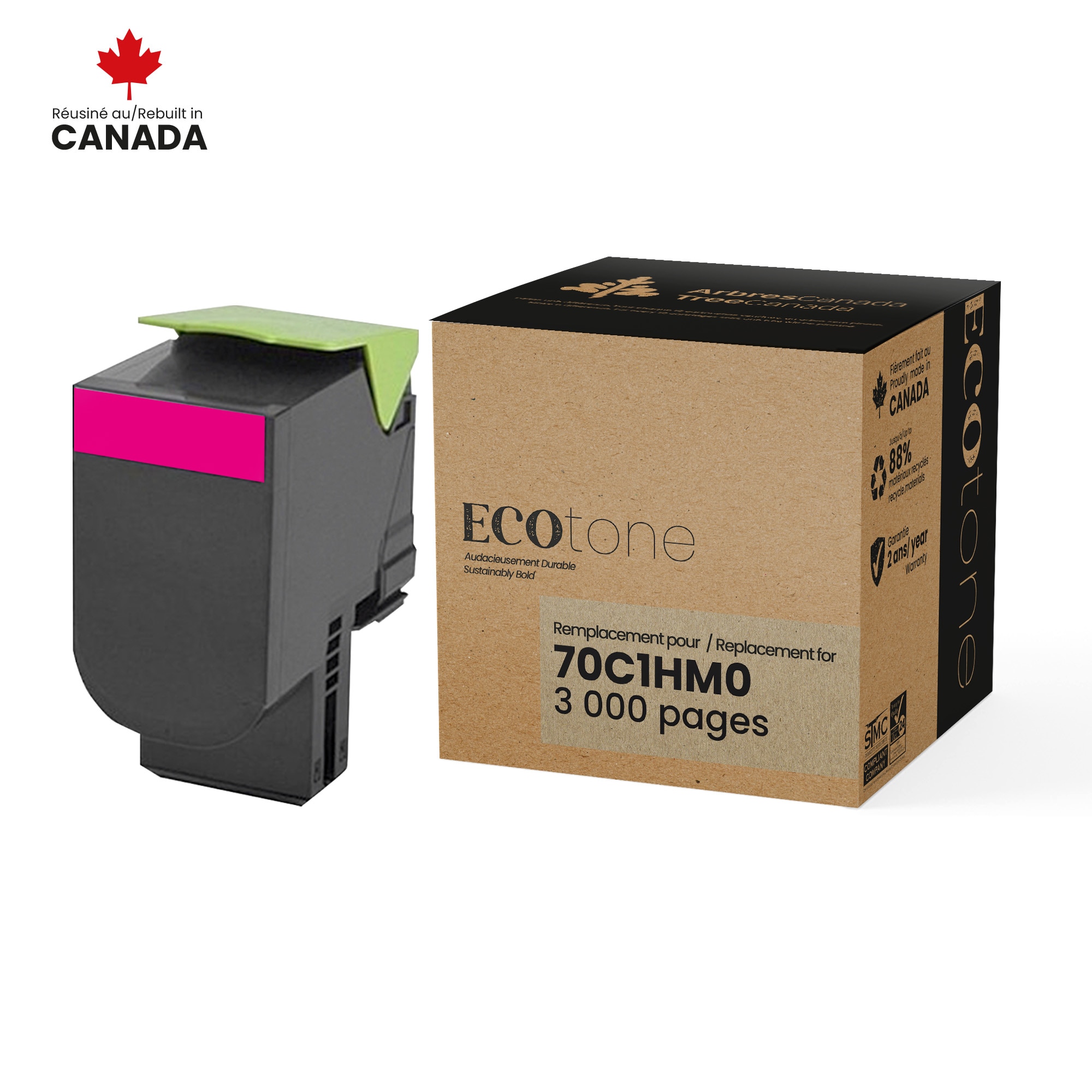 Lexmark 70C1HM0 Reman Ecotone Magenta 3K Lexmark Canada