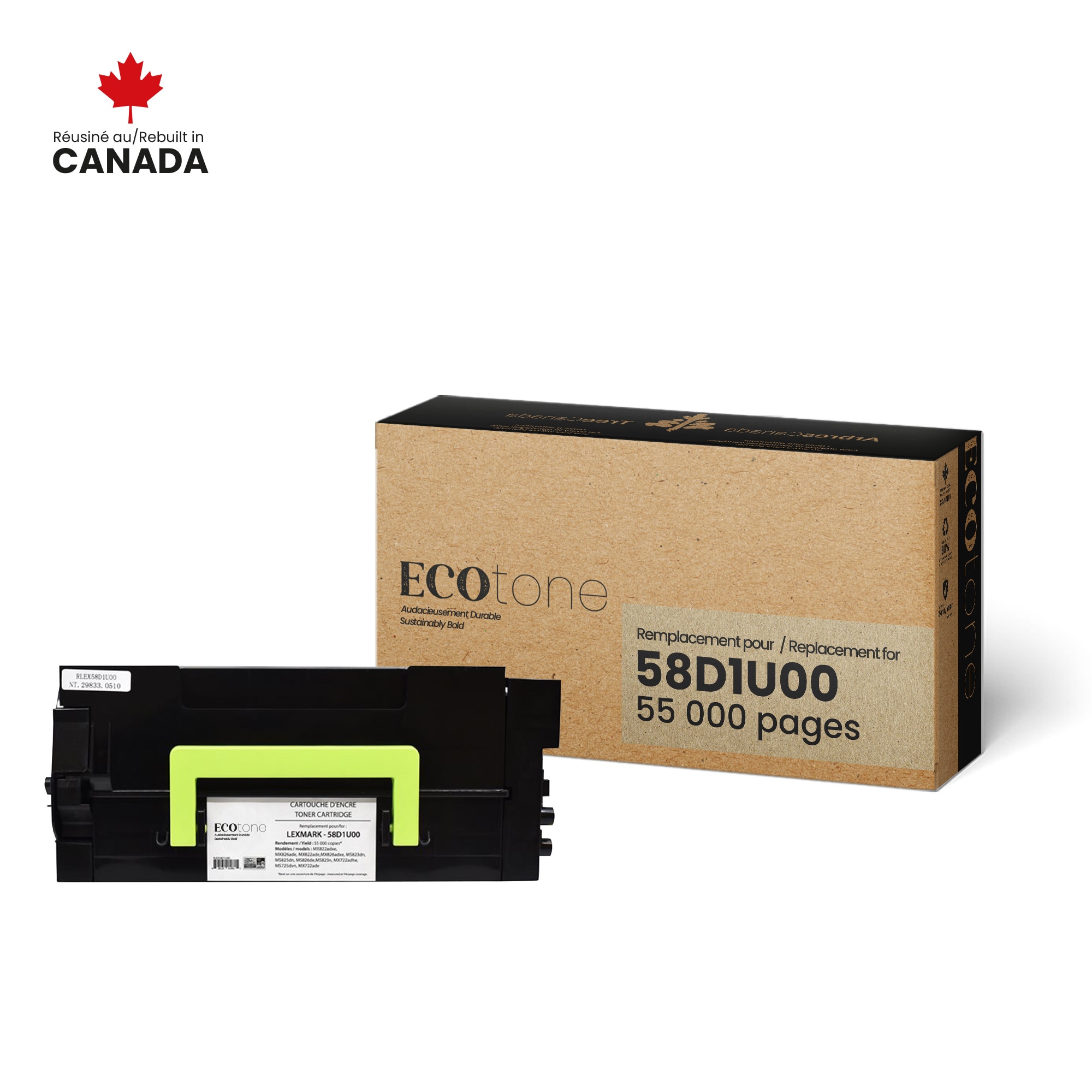 Lexmark 58D1U00 Reman Ecotone 55K Canada Lexmark 58D1U00 Reman Ecotone 55K Lexmark Canada