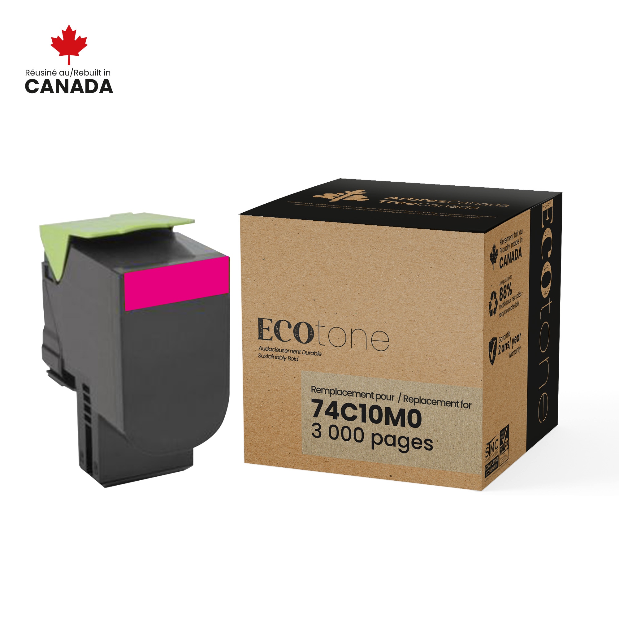 Lexmark 74C10M0 Reman Ecotone Magenta 3K Lexmark Canada